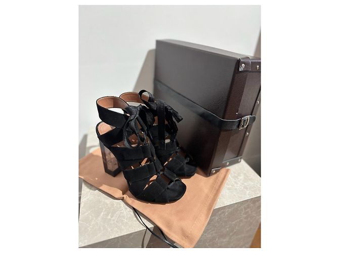 Alaïa Sandali ALAIA T.EU 38.5 Camoscio Nero - vista 11