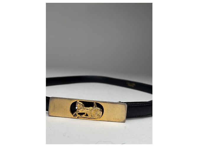 Céline Vintage Celine Paris Ledergürtel schwarz - Ansicht 2