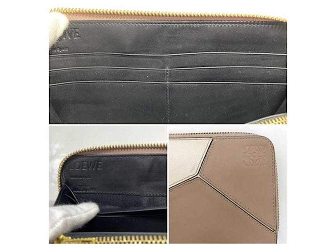 Runder Langer Geldbeutel Loewe Weiß Beige - Ansicht 11