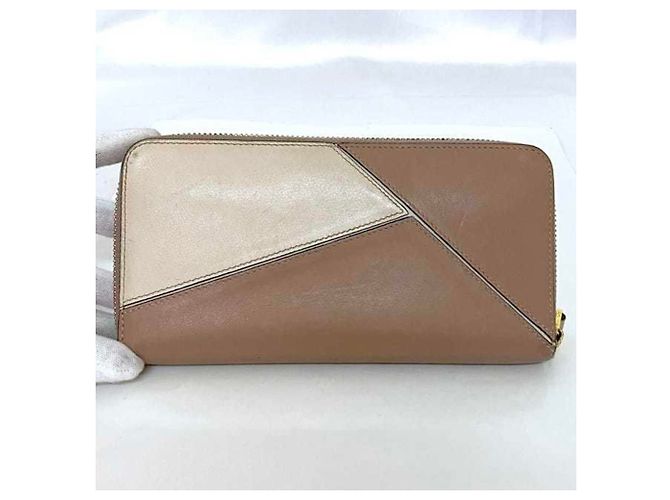 Runder Langer Geldbeutel Loewe Weiß Beige - Ansicht 7