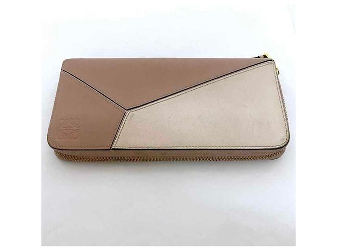 Runder Langer Geldbeutel Loewe Weiß Beige - Ansicht 9