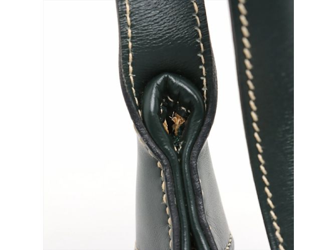 Hermès Hermes Trim 31 Schultertasche aus Strohleder Beige Grün - Ansicht 12