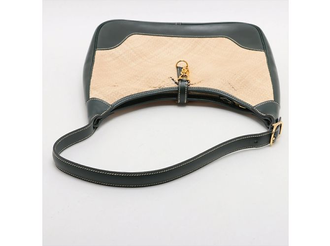 Hermès Hermes Trim 31 Schultertasche aus Strohleder Beige Grün - Ansicht 5