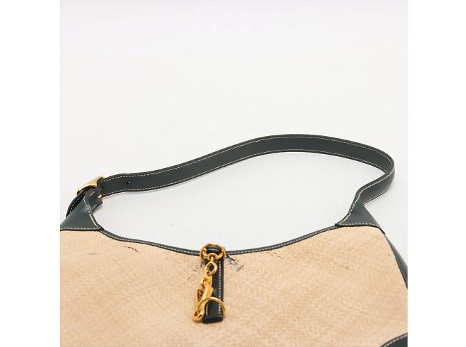 Hermès Hermes Trim 31 Schultertasche aus Strohleder Beige Grün - Ansicht 6