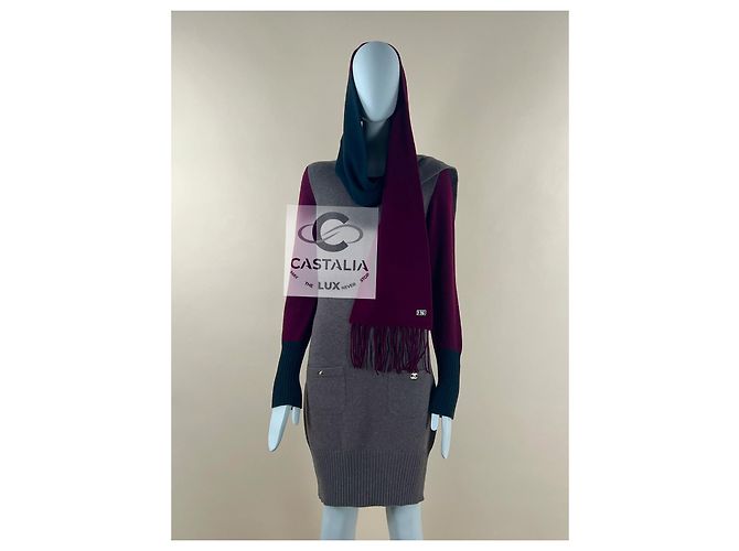 Conjunto de cachemira burdeos Chanel CC Turnlock 36 FR Multicolor - vista 2