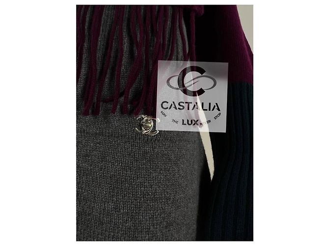 Conjunto de cachemira burdeos Chanel CC Turnlock 36 FR Multicolor - vista 5