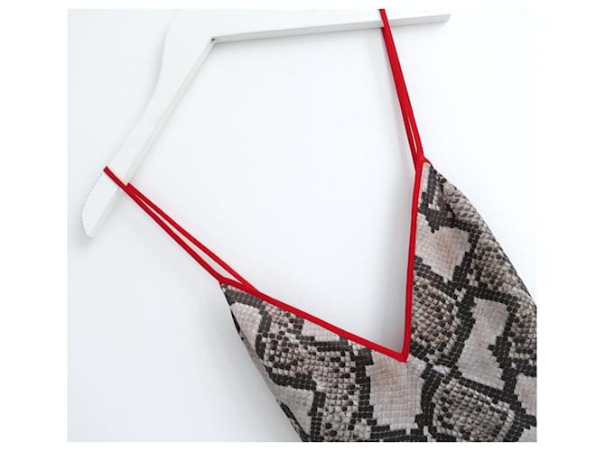 Altuzarra Python-Print Seiden-Cami-Top Braun - Ansicht 2