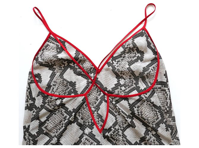 Altuzarra Python-Print Seiden-Cami-Top Braun - Ansicht 4