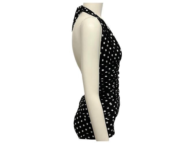 Maiô de halter com babados de bolinhas pretas e brancas Dolce & Gabbana - vista 2