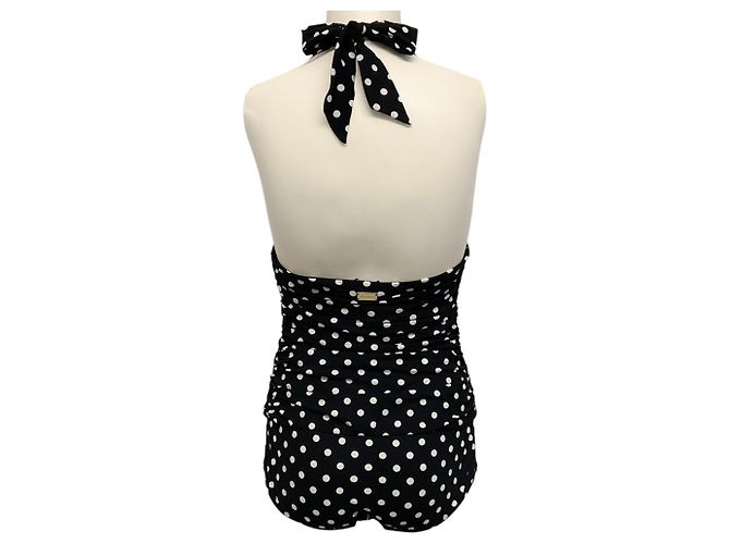 Maiô de halter com babados de bolinhas pretas e brancas Dolce & Gabbana - vista 3