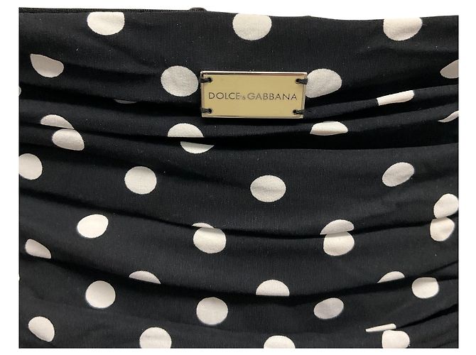 Maiô de halter com babados de bolinhas pretas e brancas Dolce & Gabbana - vista 4