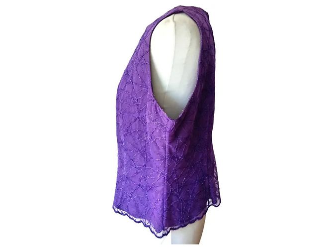 Autre Marque Top morado con pedrería - vista 2