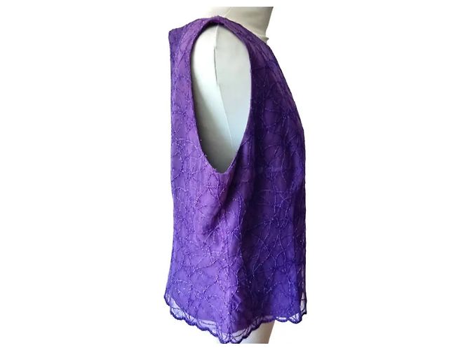 Autre Marque Top morado con pedrería - vista 3