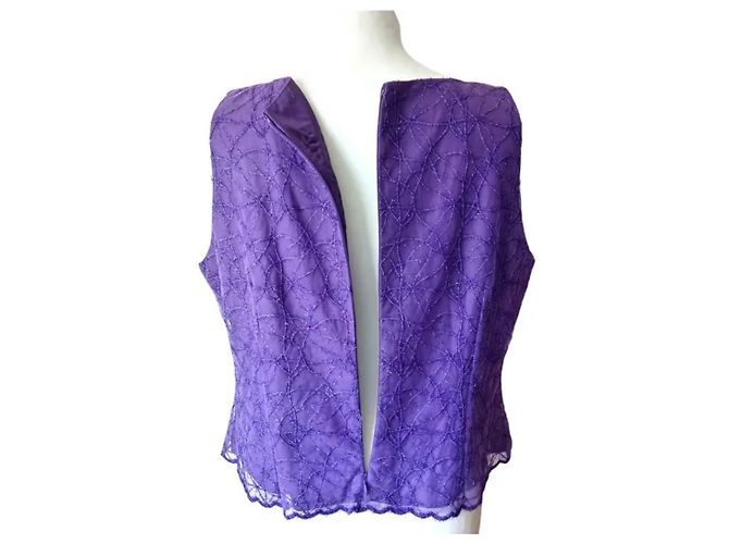 Autre Marque Top morado con pedrería - vista 5