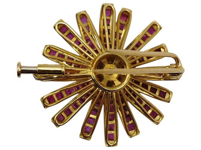 Autre Marque Spilla a forma di fiore in oro giallo - vista 5