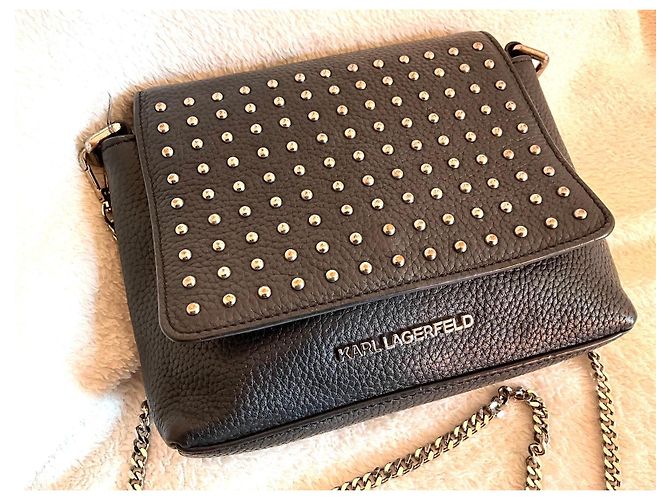Borsa Karl Lagerfeld in pelle nera Nero - vista 2