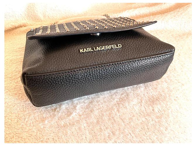 Borsa Karl Lagerfeld in pelle nera Nero - vista 5