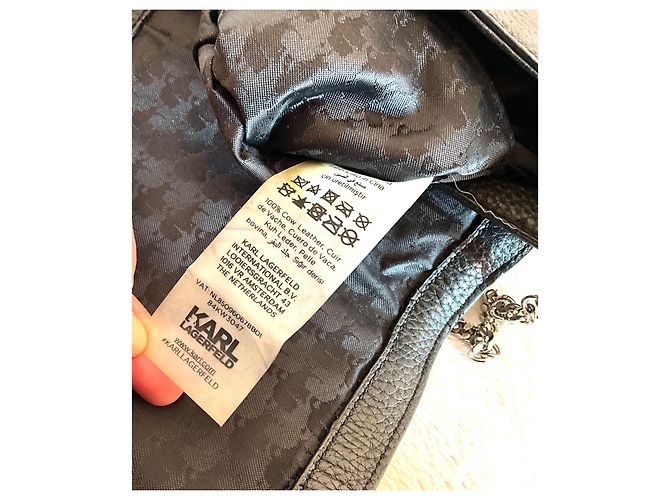 Borsa Karl Lagerfeld in pelle nera Nero - vista 8