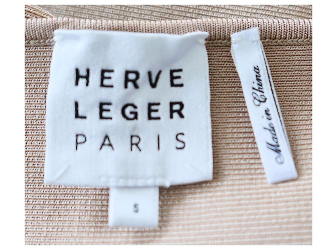 Vestido de cuello asimétrico Herve Leger beige - vista 5