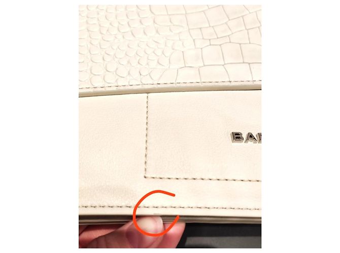 Borsa a pochette Barbara Bui, croco crema, in pelle di vitello 100%, nuova Bianco sporco - vista 13