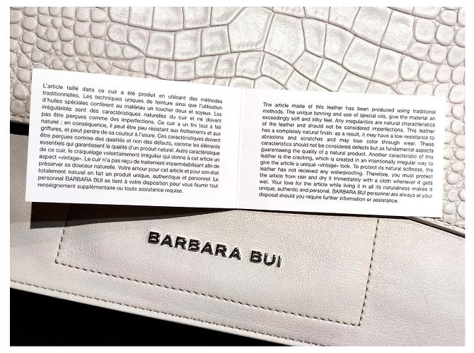 Borsa a pochette Barbara Bui, croco crema, in pelle di vitello 100%, nuova Bianco sporco - vista 2