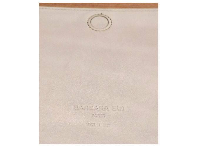 Borsa a pochette Barbara Bui, croco crema, in pelle di vitello 100%, nuova Bianco sporco - vista 8