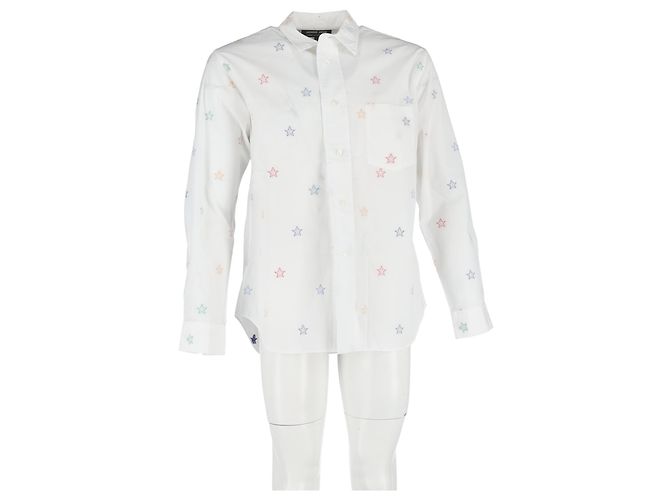 Comme Des Garcons Camicia a maniche lunghe stampata con stelle Comme Des Garçons in cotone bianco - vista 4