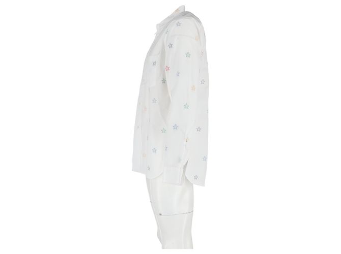Comme Des Garcons Camicia a maniche lunghe stampata con stelle Comme Des Garçons in cotone bianco - vista 5
