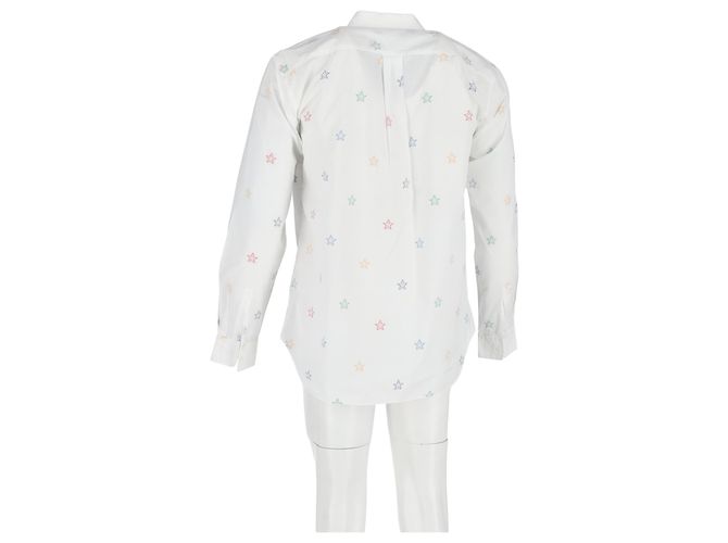 Comme Des Garcons Camicia a maniche lunghe stampata con stelle Comme Des Garçons in cotone bianco - vista 6