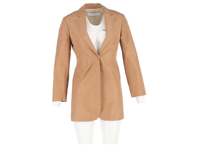 Blazer de un solo botón en algodón marrón de Victoria Beckham Castaño Roja - vista 4