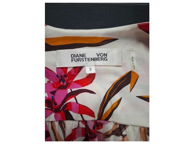 Diane Von Furstenberg Midikleid mit floralem Druck aus mehrfarbigem Baumwollstoff Mehrfarben - Ansicht 6