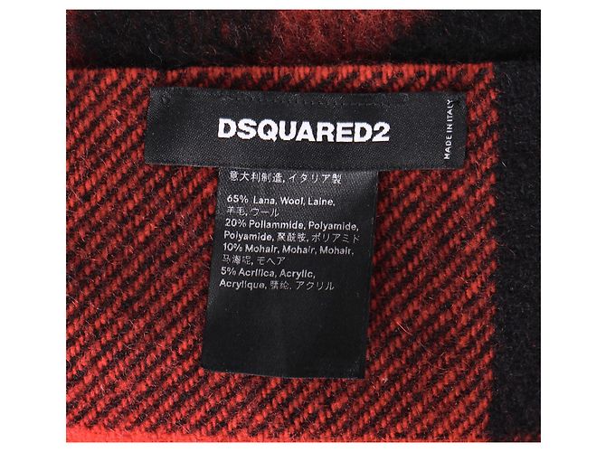 Reversibles Poncho von Dsquared2 aus roter Wolle - Ansicht 10