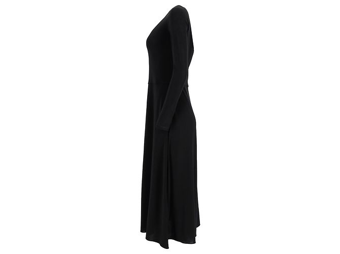 Vestido maxi plisado de jersey Max Mara Leisure en viscosa negra Negro - vista 2
