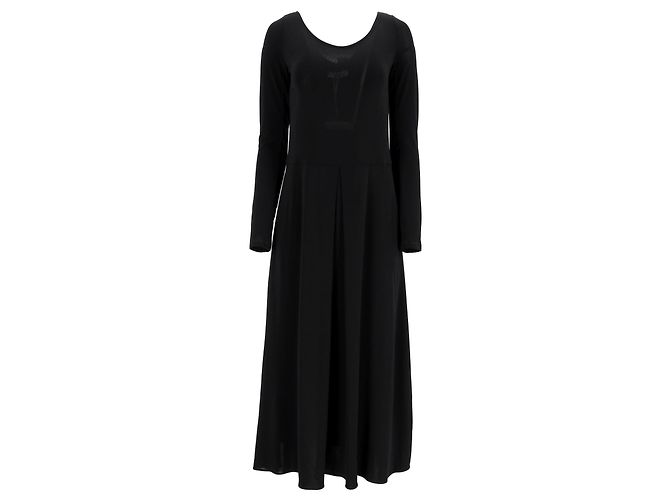 Vestido maxi plisado de jersey Max Mara Leisure en viscosa negra Negro - vista 7