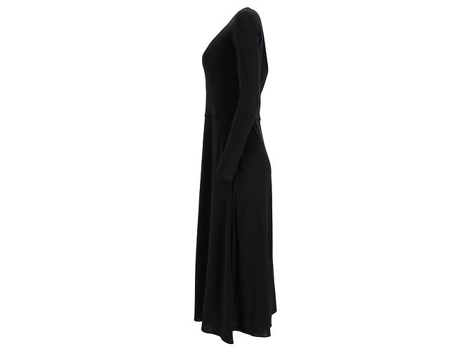 Vestido maxi plisado de jersey Max Mara Leisure en viscosa negra Negro - vista 8