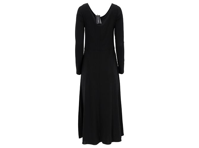 Vestido maxi plisado de jersey Max Mara Leisure en viscosa negra Negro - vista 9