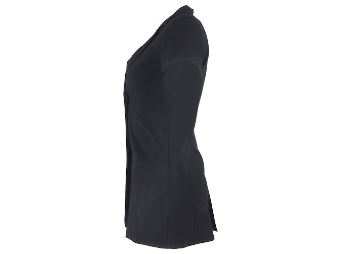 Blazer monopetto a maniche corte Totême in lana nera Nero - vista 2