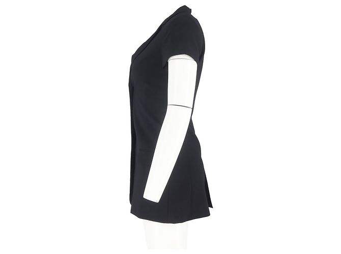 Blazer monopetto a maniche corte Totême in lana nera Nero - vista 5