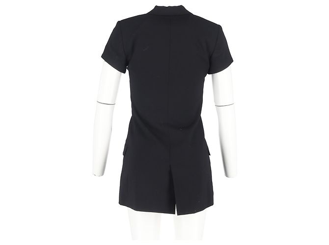 Blazer monopetto a maniche corte Totême in lana nera Nero - vista 6