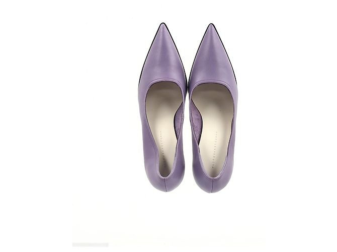 Décolleté a punta Victoria Beckham in pelle viola Porpora - vista 10