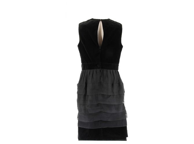 YVES SAINT LAURENT Kleider T.FR 40 Seide Schwarz - Ansicht 2