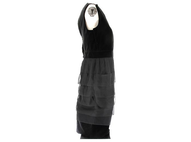 YVES SAINT LAURENT Kleider T.FR 40 Seide Schwarz - Ansicht 3