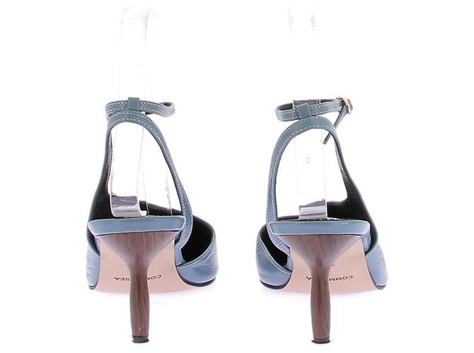 Autre Marque NON SIGNE / UNSIGNED Mules & clogs T.EU 37 Leather Blue - view 5