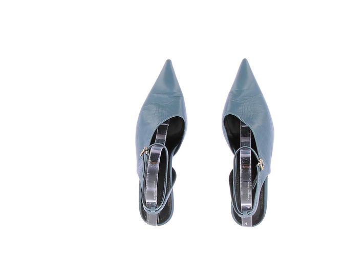 Autre Marque NON SIGNE / UNSIGNED Mules & clogs T.EU 37 Leather Blue - view 6