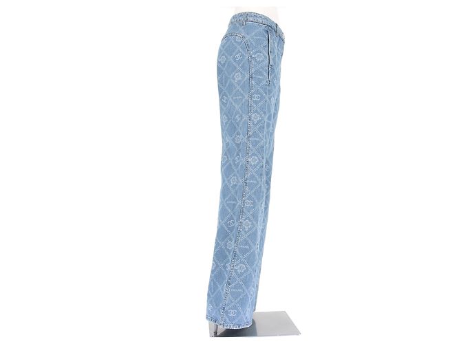 Jeans CHANEL T.FR 38 Cotone Blu - vista 3