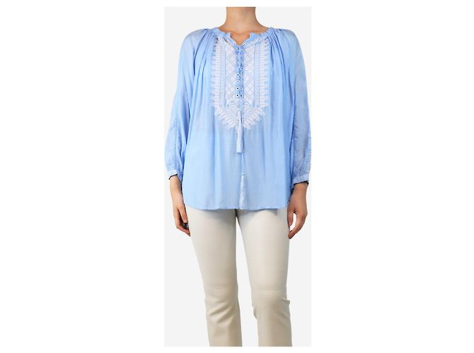 Melissa Odabash Blaue Schnürbluse Simona - Größe UK 10 - Ansicht 3