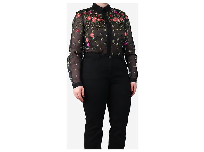 Alice by Temperley Camisa de seda bordada con flores - UK 12 - vista 3