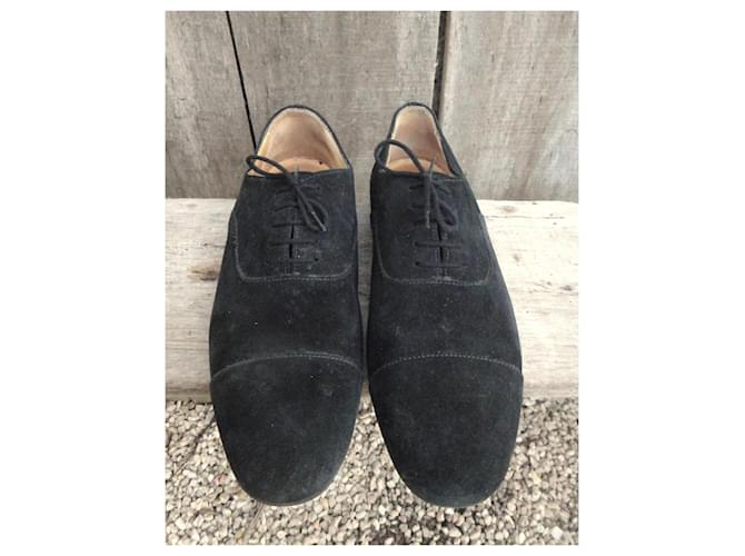 Autre Marque Richelieu LodinG Scarpe Stringate Nere in Pelle di Cervo Nero - vista 3