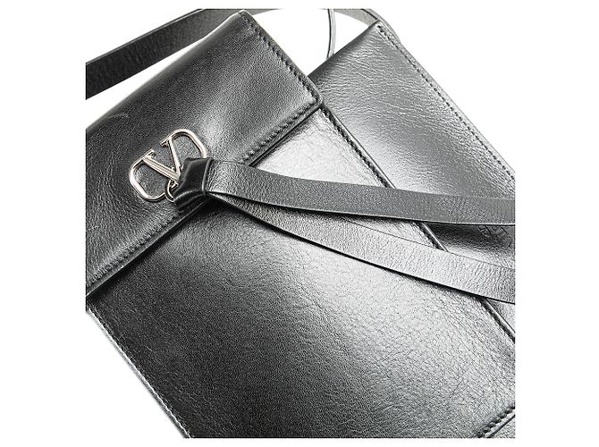 Pochette da collo VRing in pelle nera Valentino Nero - vista 10