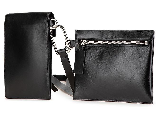 Pochette da collo VRing in pelle nera Valentino Nero - vista 2